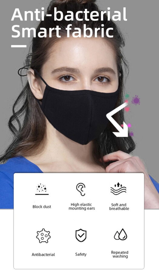 Gesichtsmaske 100% atmungsaktive antibakterielle Baumwolle